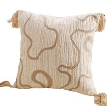 Capa de almofada Minimalist Tassel Soft Bege, tela 45x45cm