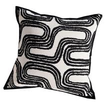 Capa de almofada Modern Abstract Black and White Geometric Pat