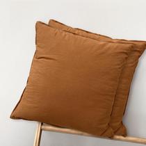 Capa de almofada MooMee 100% algodão lavado, linho 45x45cm