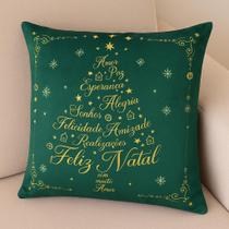 Capa de Almofada Natalina - Frases Temáticas - Verde