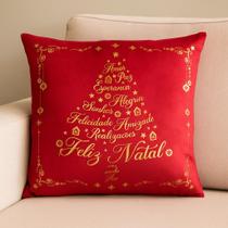 Capa de Almofada Natalina - Frases Temáticas - Vermelho