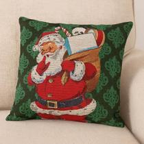 Capa de Almofada Natalina - Papai Noel com Panda