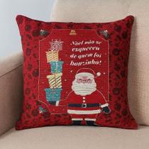 Capa de Almofada Natalina - Papai Noel com Presentes