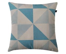 Capa de Almofada Natural Triangulos 40x40cm Azul Capa de Almofada Natural Triangulos 40x40cm Azul