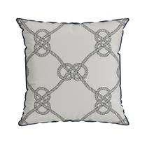 CAPA DE ALMOFADA NAUTICA BRANCA COM CORDONE - 43 cm x 43 cm