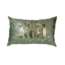 Capa De Almofada Noel Verde Dourado Veludo Natal 30cm x 50cm Capa De Almofada Noel Verde Dourado Veludo Natal 30cm x 50cm