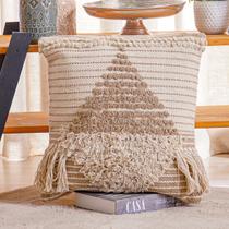 Capa de Almofada Para Sofá 45x45 Bordada Luxo Boho Chic Cama de Casal Tricô Azul Algodão Decorativa Bege Tricot Com Ziper