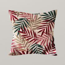 Capa de almofada para sofá em suede folhas natalinas - ARK