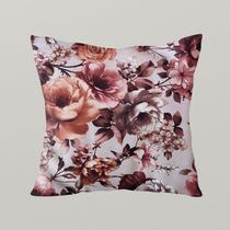 Capa de almofada para sofá em suede rosas outono