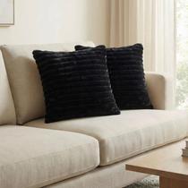 Capa de Almofada Pelúcia Luxo Soft Wave Decoração Preto Sofá Cama Sala de Estar 45x45 Novadecora Capa de Almofada Pelúcia Luxo Soft Wave Decoração Preto Sofá Cama Sala de Estar 45x45 Novadecora
