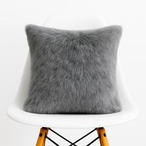 Capa de Almofada Pelúcia Pelo Curto Luxo Soft Cinza Para Sofá Novadecora