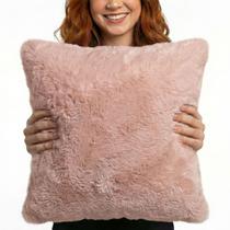 Capa de Almofada Pelúcia Pelo Curto Luxo Soft Rose Para Sofá Novadecora Capa de Almofada Pelúcia Pelo Curto Luxo Soft Rose Para Sofá Novadecora