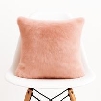 Capa de Almofada Pelúcia Pelo Curto Luxo Soft Rose Para Sofá Novadecora