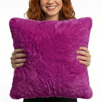 Capa de Almofada Pelúcia Pelo Curto Luxo Soft Roxa Para Sofá Novadecora Capa de Almofada Pelúcia Pelo Curto Luxo Soft Roxa Para Sofá Novadecora