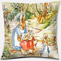Capa de almofada Peter Rabbits Anime 45x45cm Peach Skin Capa de almofada Peter Rabbits Anime 45x45cm Peach Skin