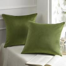 Capa de almofada Phantoscope Velvet Decorative Phantoscope, pacote com 2 verdes