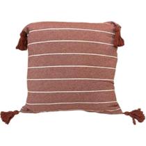 Capa De Almofada Pompom Decorativa 45x45cm Telha Capa De Almofada Pompom Decorativa 45x45cm Telha