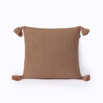 Capa de Almofada Pompom Decorativa Tricot 45x45cm Com zíper Istambul