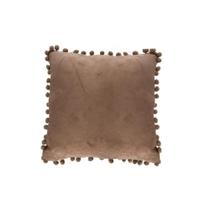 Capa de Almofada Pompom Grande Marrom Claro 39 x 39 cm
