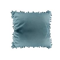 Capa de Almofada Pompom Pequeno Azul Turquesa 45 x 45 cm