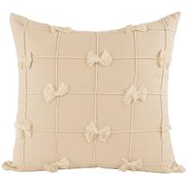 Capa de almofada quadrada - drapeada com franjas em macramê