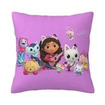 Capa De Almofada Quadrada Gabby Cat Pandy Paws Nordic Dollhouse 40x40cm (16x16 Polegadas)
