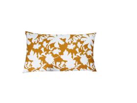 Capa de Almofada Retangular 30 x 50 Tecido Algodão Estampa Floral Cor Amarela - Nallu Decor Capa de Almofada Retangular 30 x 50 Tecido Algodão Estampa Floral Cor Amarela - Nallu Decor