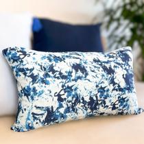 CAPA DE ALMOFADA RETANGULAR - 50x 30 CM- FLORAL AZUL