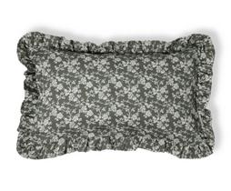 Capa de Almofada Retangular Babados Floral Dora Verde