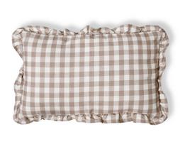 Capa de Almofada Retangular Babados Vichy Elena Bege