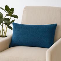 CAPA DE ALMOFADA RETANGULAR BAGUETE LINHAO AZUL MARINHO 30x50