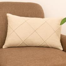 CAPA DE ALMOFADA RETANGULAR BAGUETE LINHO CRU DRAPEADA 30x50CM