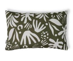 Capa de Almofada Retangular Estampada Floral Henri Verde