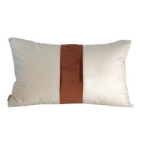 Capa de almofada retangular faixa em veludo creme Capa de almofada retangular faixa em veludo creme