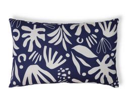 Capa de Almofada Retangular Floral Henri Azul Marinho
