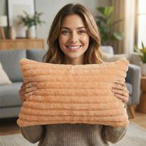 Capa De Almofada Retangular Luxo Soft Wave Decoração Sofá Sala Cama Latte 30x50 Novadecora Capa De Almofada Retangular Luxo Soft Wave Decoração Sofá Sala Cama Latte 30x50 Novadecora