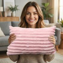 Capa De Almofada Retangular Luxo Soft Wave Decoração Sofá Sala Cama Rosa Bebê 30x50 Novadecora Capa De Almofada Retangular Luxo Soft Wave Decoração Sofá Sala Cama Rosa Bebê 30x50 Novadecora