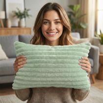 Capa De Almofada Retangular Luxo Soft Wave Decoração Sofá Sala Cama Verde Bebê 30x50 Novadecora Capa De Almofada Retangular Luxo Soft Wave Decoração Sofá Sala Cama Verde Bebê 30x50 Novadecora