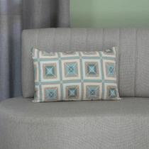 Capa de Almofada Retangular Marrocos Jacquard 55x33cm Dupla Face com Zíper