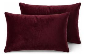 Capa De Almofada Retangular Veludo Suede 55x35cm Zíper Invisível