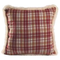 Capa De Almofada Sherpa Veludo Xadrez Vermelha Luxo 45x45Cm Capa De Almofada Sherpa Veludo Xadrez Vermelha Luxo 45x45Cm