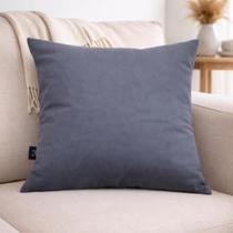 CAPA DE ALMOFADA SUEDE LISO 43 x 43 - CINZA ESCURO