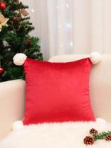 Capa de almofada suede pompom Capa de almofada suede pompom