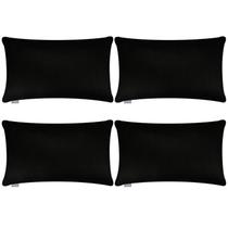 Capa de almofada Thymo 100% algodão 30x50cm preta, pacote com 4 Capa de almofada Thymo 100% algodão 30x50cm preta, pacote com 4
