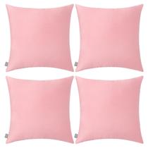 Capa de almofada Thymo 100% algodão 50 x 50 cm rosa, pacote com 4