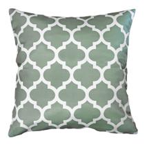 Capa de Almofada Treliça Verde Erva Doce Branco Sarja 45x45 Capa de Almofada Treliça Verde Erva Doce Branco Sarja 45x45