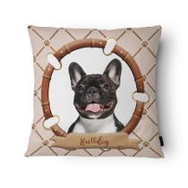 Capa de Almofada Veludo 43x43cm Bulldog