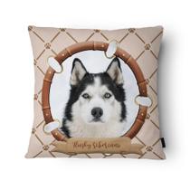 Capa de Almofada Veludo 43x43cm Husky Siberiano