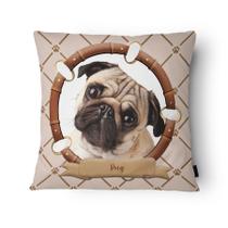 Capa de Almofada Veludo 43x43cm Pug 2