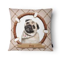 Capa de Almofada Veludo 43x43cm Pug